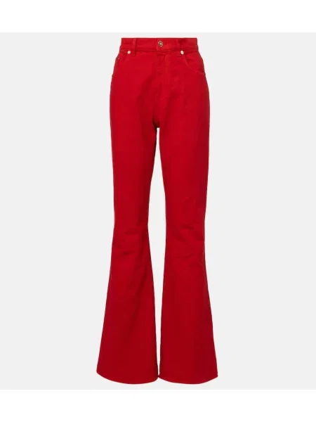 Kavbojke na zvonec Gabriela Hearst z visokim pasom rdeča