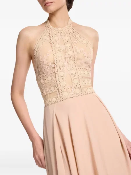 Rochie Elie Saab din dantelă cu gât halter de costum