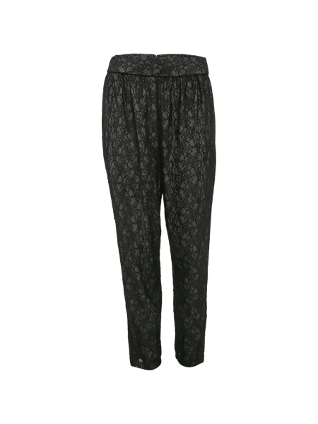 Pantaloni Alice + Olivia cu model floral din dantelă negru