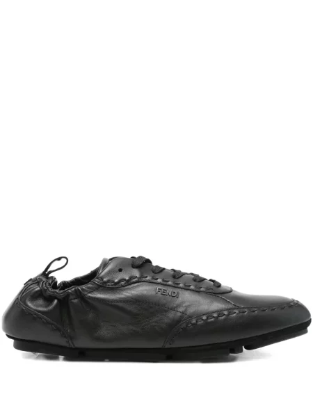Sneakerși Fendi cu șireturi din dantelă negru