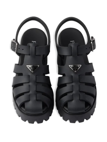 Sandale Prada cu platformă cu cataramă negru