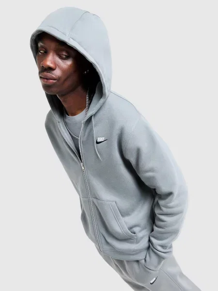 Nike Bluza Rozpinana Z Kapturem M Nk Club szara