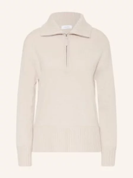 Darling Harbour Sweter Typu Troyer Z Kaszmirem weiss