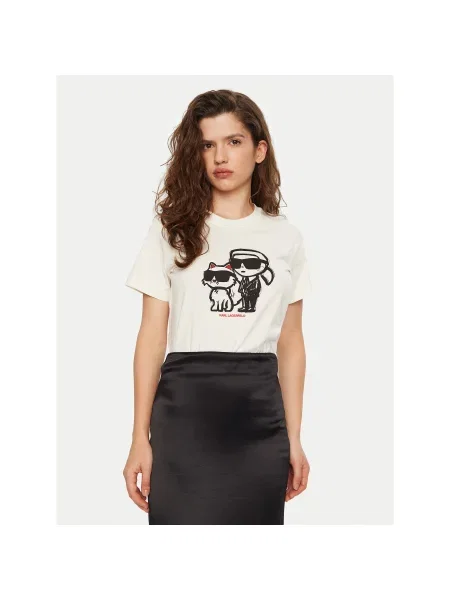 KARL LAGERFELD Majica Écru Regular Fit