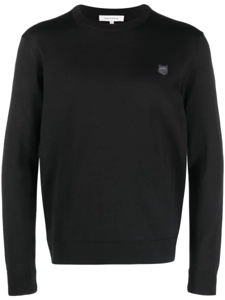 Mikina Maison Kitsuné s kulatým výstřihem černá