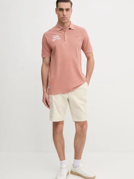 Поло Lacoste з принтом помаранчевий