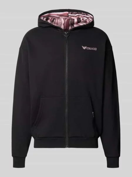 Bluza rozpinana o kroju regular fit z czystej bawełny model IKARUS' Colucci czarna
