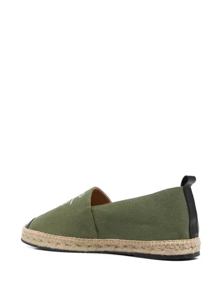 Kožené espadrilky Philipp Plein s potiskem zelené