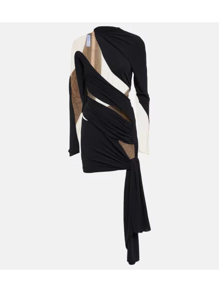 Rochie Mugler din tul drapată negru