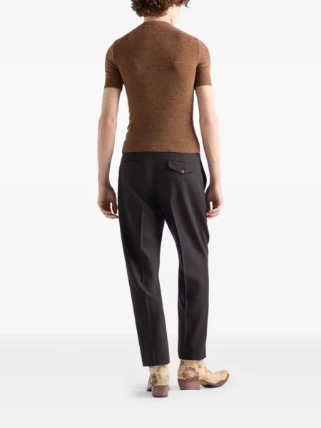 Pantaloni Prada de lână maro
