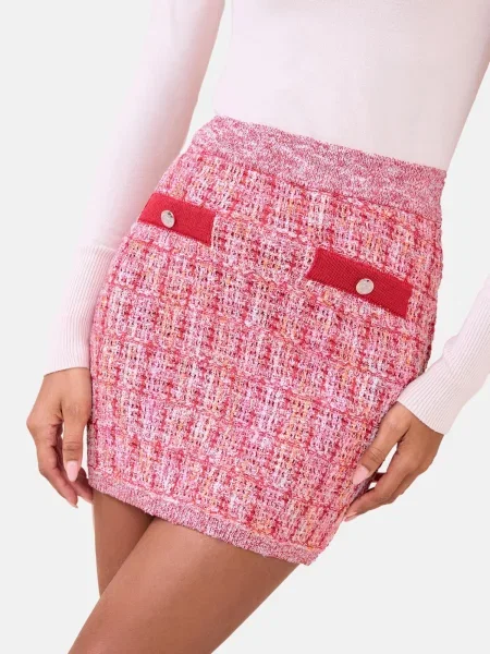 Lipsy Fustă roz / roz / roz închis alb