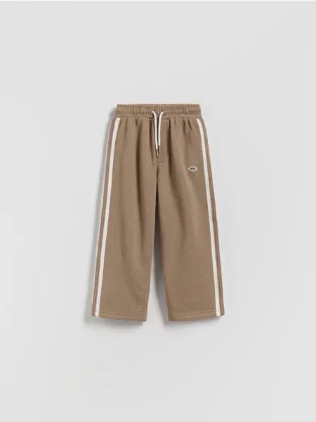 Reserved Pantaloni cu conținut ridicat de și dungi laterale cafeniu