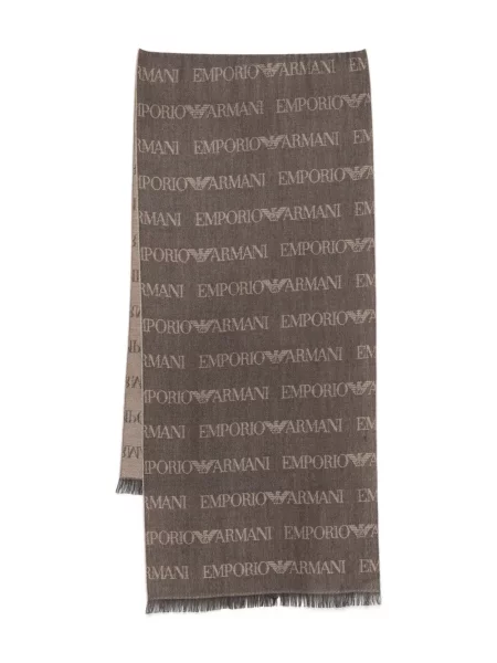 Fular Emporio Armani de lână maro