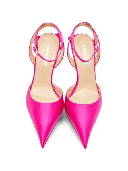 Pantofi cu toc Mach & Mach cu bretele roz