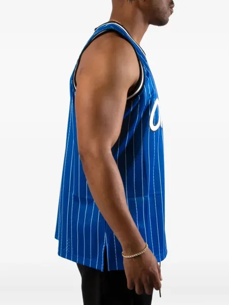 Cămașă Mitchell & Ness cu dungi din jerseu albastru