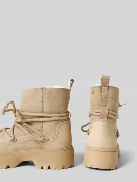 Kozaki ze skóry naturalnej Tommy Hilfiger beżowe