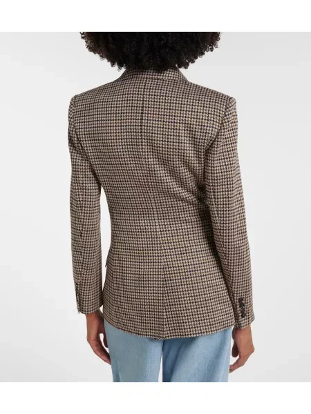 Sacou Max Mara cu model pepito cu două rânduri de nasturi