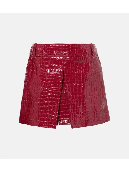 Spódnica skórzana Tom Ford czerwona