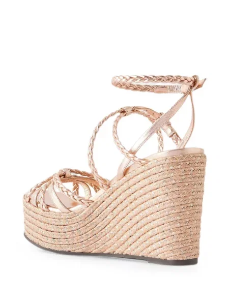 Espadrile Jimmy Choo cu pană țesuți roz