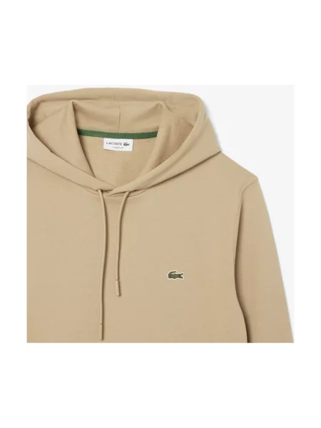 Bluza z kapturem Lacoste beżowa