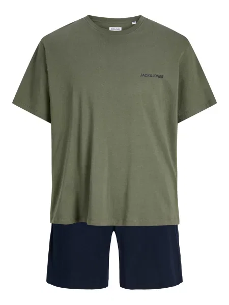 JACK & JONES Pijama scurtă JACEVEREST bleumarin / stuf verde