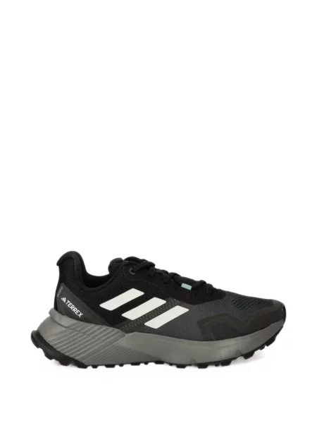 Pantaloni Adidas cu dungi cu platformă cu imagine negru
