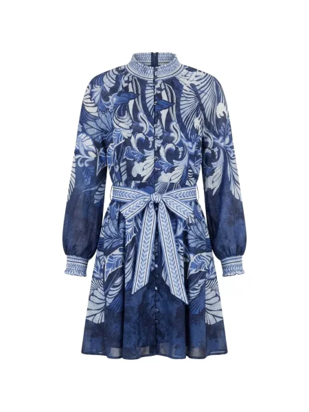 Rochie Hale Bob cu model floral cu imagine albastru