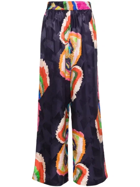 Pantaloni Rianna + Nina de mătase albastru