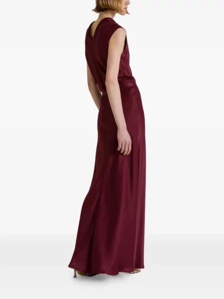 Fusta maxi Alberta Ferretti din satin roșu