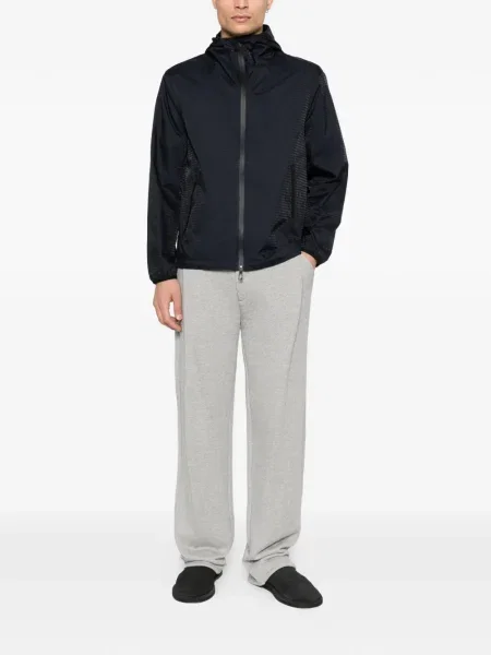 Geacă Emporio Armani cu glugă albastru