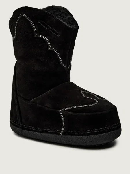 Cizme de zăpadă Inuikii Cowboy Emboidery negru