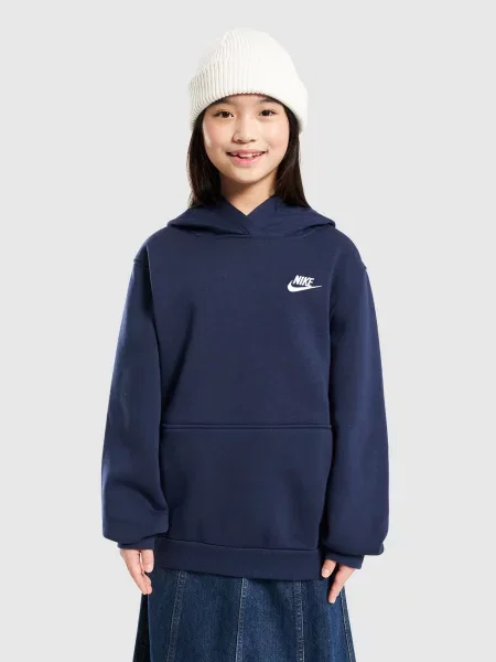 Nike Bluza Z Kapturem K Nsw Club Flc Hdy Lbr Boy granatowa