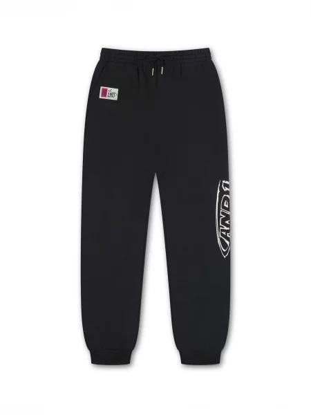 Pantaloni sport negru alb