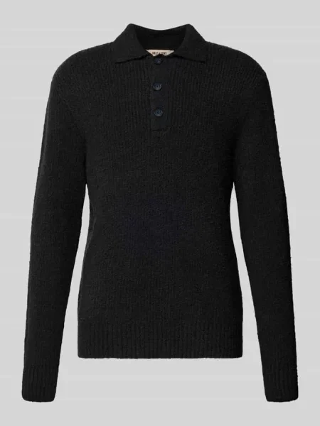 Koszulka polo o kroju relaxed fit z dzianiny z mieszanki bawełny model ‘DALE LIFE’ Only & Sons czarne