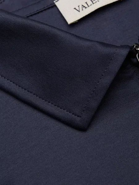 Lung tricou polo Valenza albastru