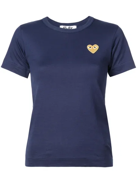 Tricou Comme Des Garcons Play cu motiv cu inimi albastru