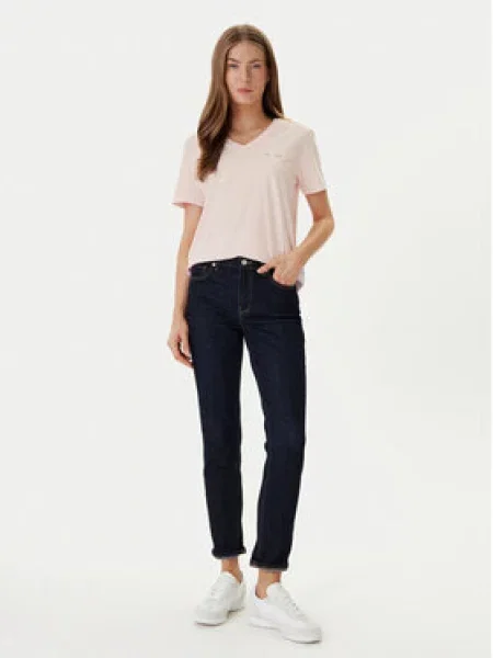 Calvin Klein Jeans Marškinėliai šviesiai rožinė / juoda balta