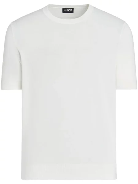 Tricou Zegna cu decolteu rotund alb