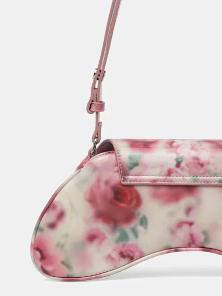 Torebka crossbody Diesel z logo skórzana beżowa