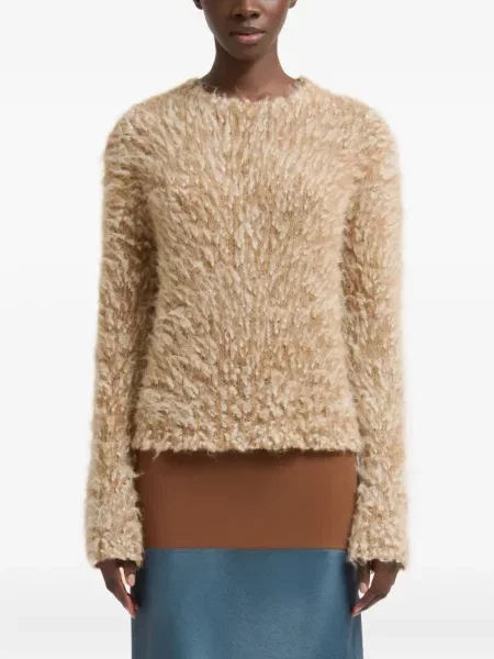 Pulover Marni din lână alpaca maro