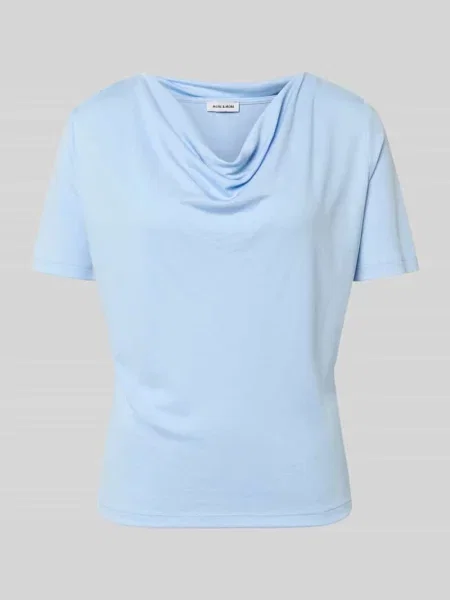 T-shirt z lejącym dekoltem More & More niebieska