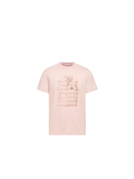Koszulka Moncler z nadrukiem różowa