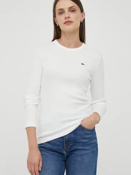 Блуза с дълги ръкави Lacoste бяло