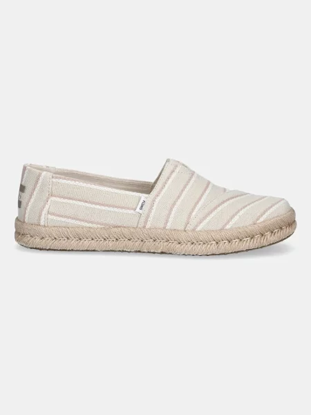 Еспадрилі Toms NATURAL WOVEN STRIPES бежевий