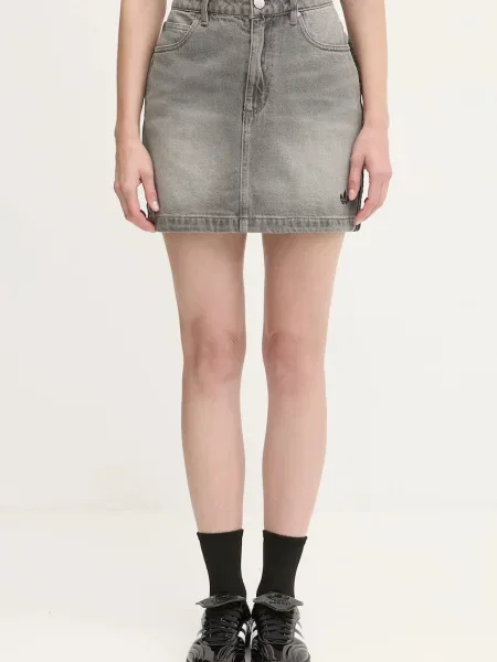Adidas Originals spódnica jeansowa Denim Mini Skt mini ołówkowa szary