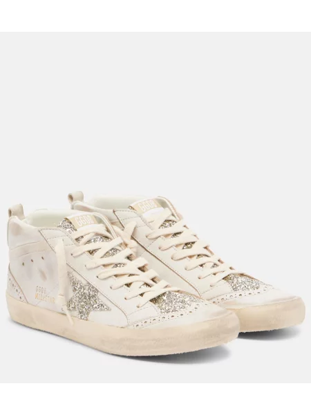 Sneakerși Golden Goose Mid Star din piele de căprioară bej