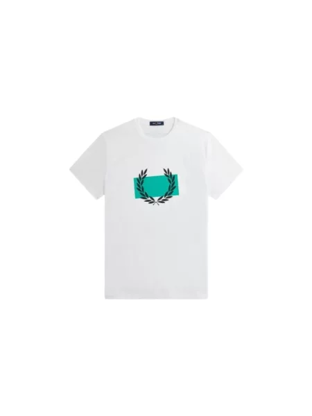 Koszulka Fred Perry z nadrukiem biała