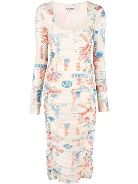Rochie midi Ganni cu imagine