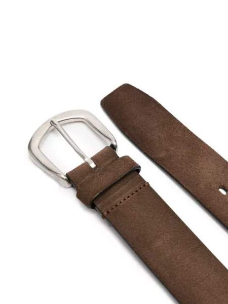 Curea Officine Creative din piele de căprioară cu dungi maro