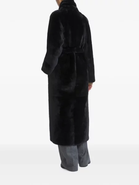 Reversibil haină din piele de oaie Yves Salomon din piele de oaie negru